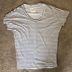 Kirra navy blue and white striped shirt